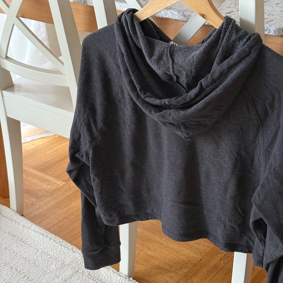 H&M Charcoal Grey Cropped Pullover Hoodie - Picture 3 of 9